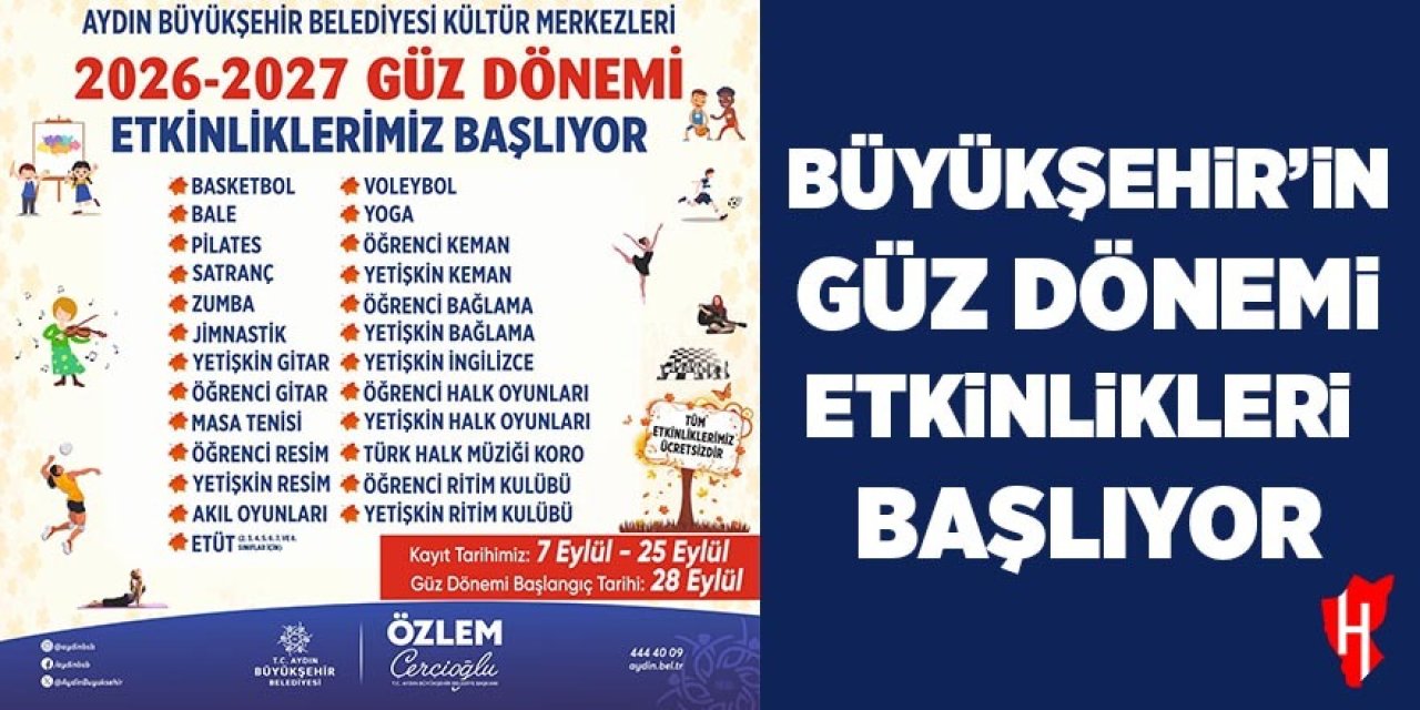 Aydın Büyükşehir Belediyesi Güz Dönemi etkinlikleri başlıyor