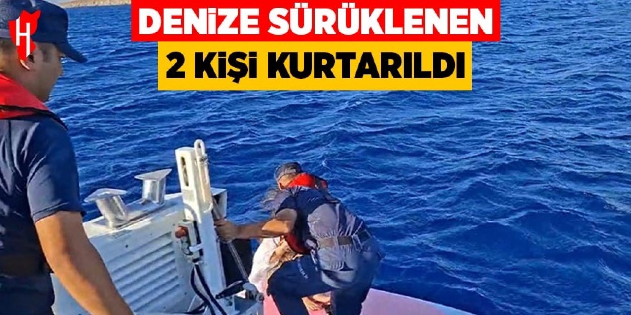 Denizde sürüklen iki kişi kurtarıldı