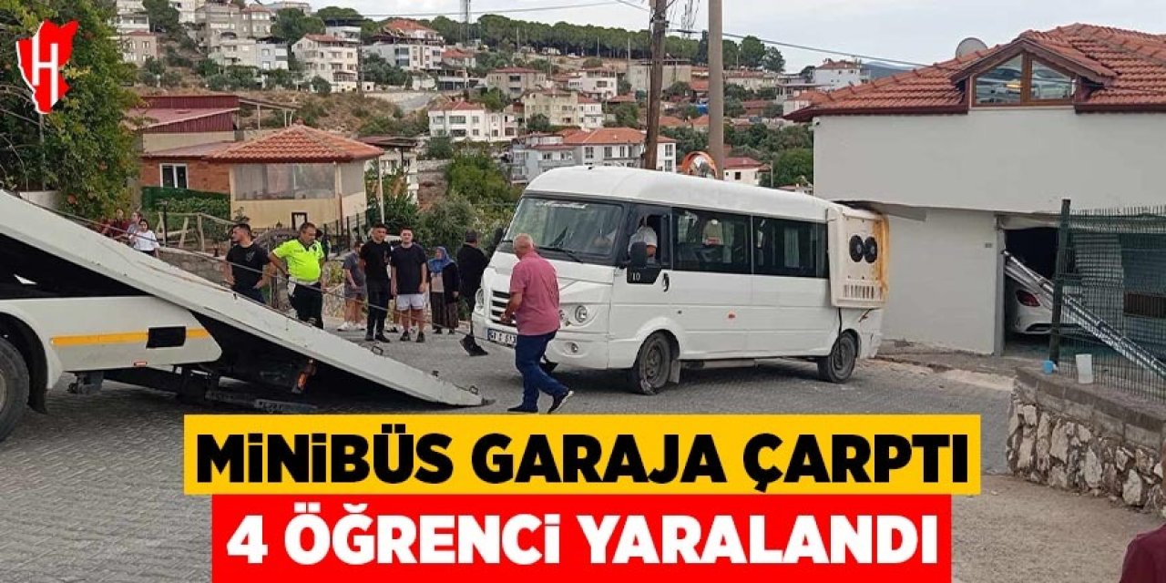 Minibüs garaja çarptı: 4 öğrenci yaralandı