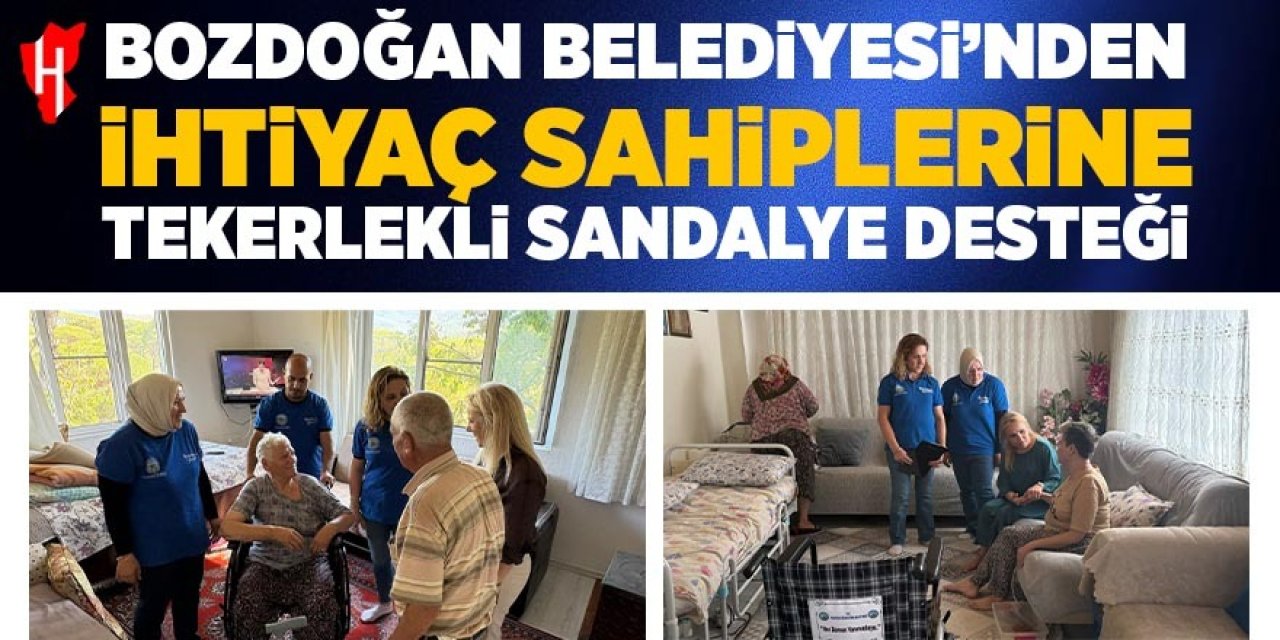 Bozdoğan Belediyesi'nden ihtiyaç sahiplerine tekerlekli sandalye desteği