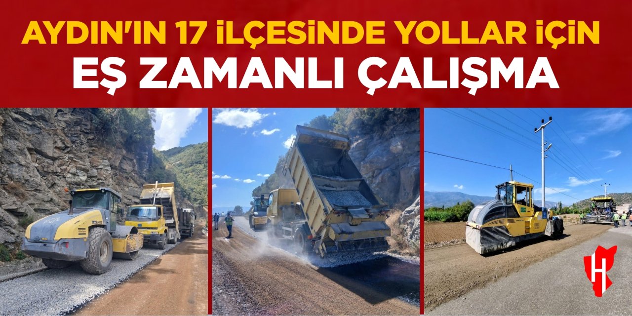 Aydın'ın 17 ilçesinde yollar için eş zamanlı çalışma