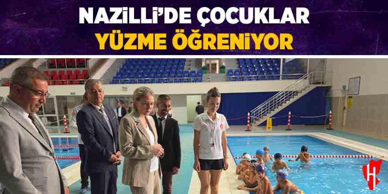 Nazilli'de çocuklar yüzme öğreniyor