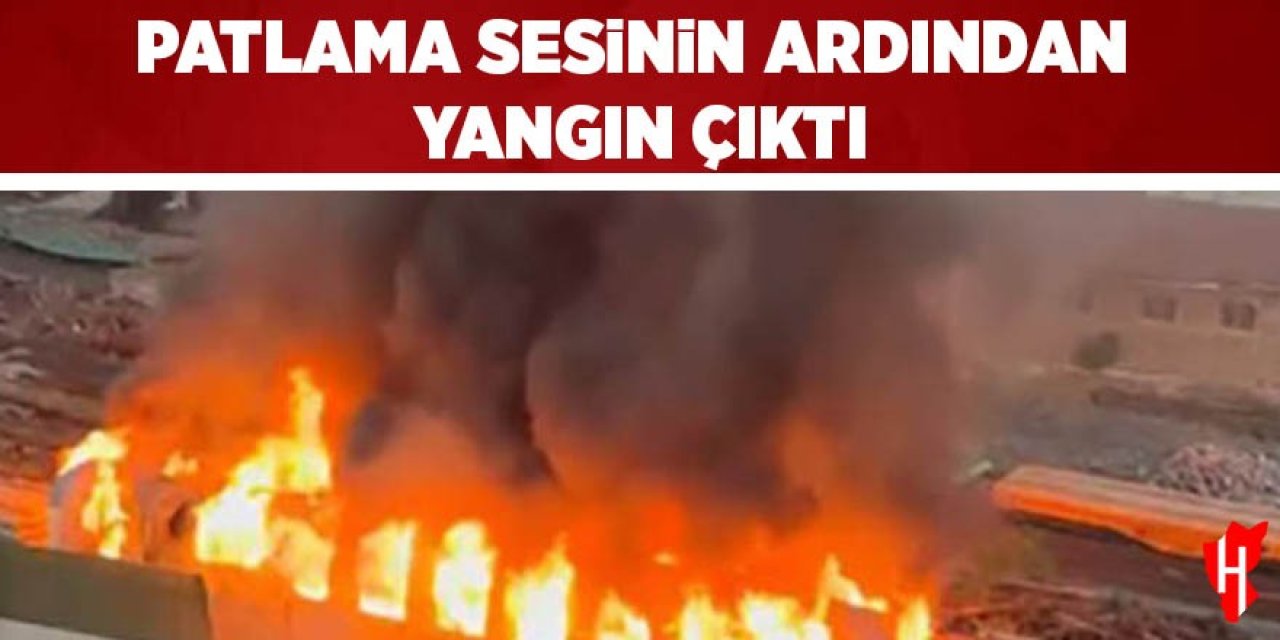Patlama sesinin ardından boş vagonda yangın