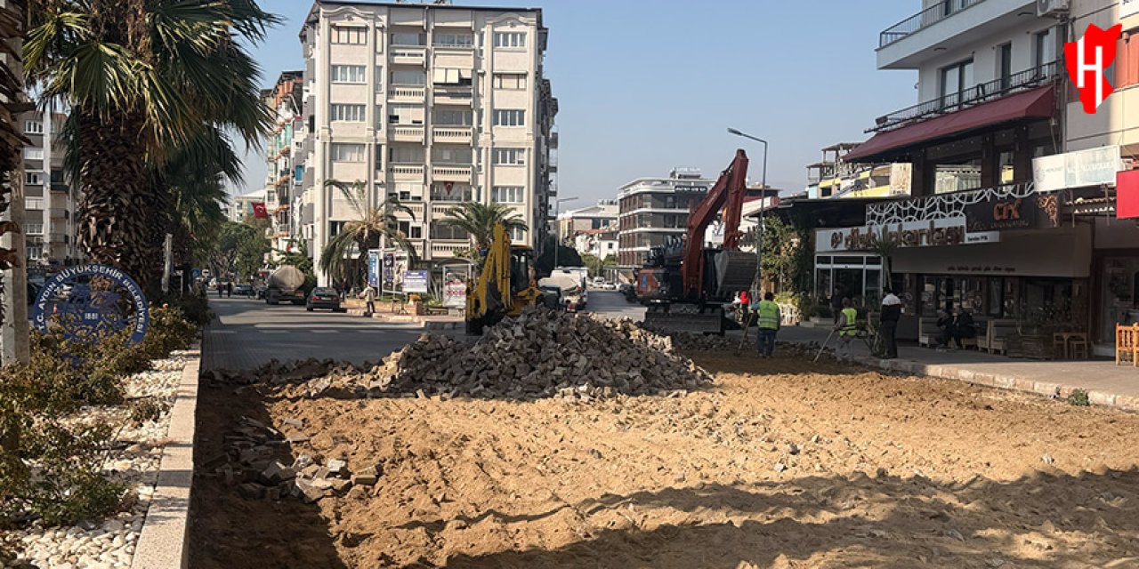 Büyükşehir Nazilli’de kapsamlı çalışmaya start verdi! Ordu Caddesi’nin bir bölümü trafiğe kapatıldı