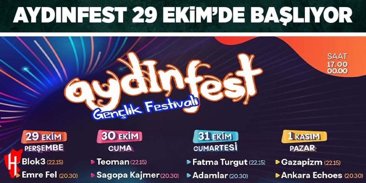 Aydınfest 29 Ekim Perşembe günü başlıyor