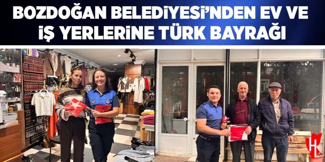 Bozdoğan Belediyesi’nden ev ve iş yerlerine Türk Bayrağı