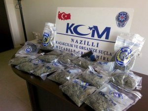 Nazilli’de 1 kilo 704 gram kubar esrar ele geçirildi