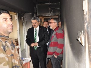Yangından zarar gören yaşlı çifte Başkan Alıcık sahip çıktı