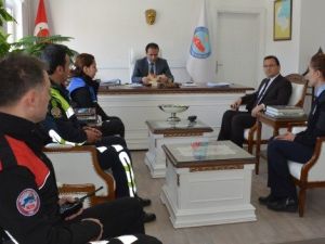 Kaymakam Erkan’a Polis Haftası Ziyareti
