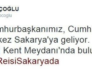 Başkan Toçoğlu Sakaryalılar’ı Mitinge Davet Etti