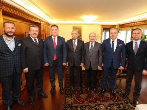 İl Başkanı Saylar Ve TSO Başkanı Özcan Bakan Fikri Işık İle Görüştü