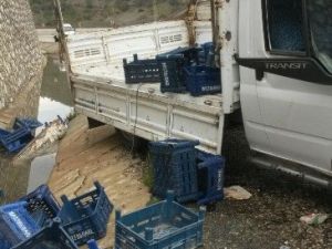 Kamyonet Şarampole Yuvarlandı: Üç Yaralı