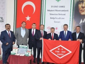 Kayseri Şeker Ts ISO 10002 "Müşteri Memnuniyeti Yönetim Sistemi" Belgesi Aldı