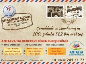 100’üncü Yılda 100 Bin Mektup Yarışmasında Antalya’dan 9 Genç Dereceye Girdi