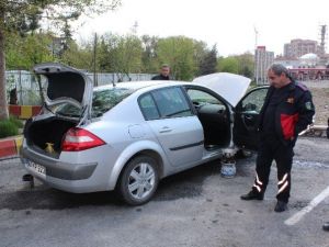 Malatya’da Otomobiline Yılan Giren Vatandaş İtfaiyeden Yardım İstedi