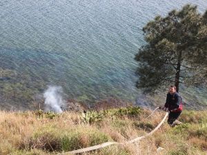 Deniz Kenarında Ot Yangını