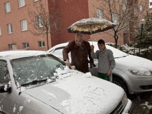 Ahlat’ta Kar Yağışı