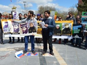 Kayseri’de Rusya Protestosu