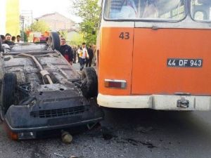 Takla Atan Araçtan Burnu Bile Kanamadan Çıktı