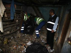 Yaşlı Vatandaşın Evinden 1 Kamyon Dolusu Çöp Çıkartıldı