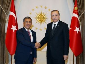 Cumhurbaşkanı Erdoğan, Tataristan Cumhurbaşkanı Minnihanov’u Kabul Etti