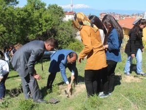Başkan Özaltun Öğrencilerle Fidan Dikti