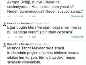 Cumhurbaşkan Erdoğan’dan 3 Dilde Mursi’ye Destek Tweeti