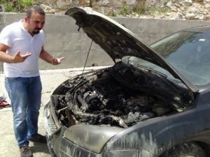 Seyir Halindeki Araç Alev Aldı