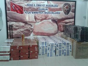 Gürün’de 19 Bin 100 Paket Kaçak Sigara Ele Geçirildi