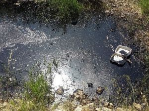 Çamgazi Barajına Petrol Atığı Döküldü