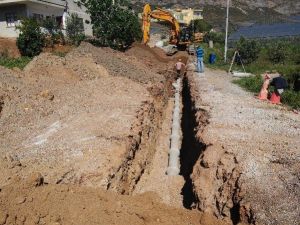 Meski, Aydıncık’ta Kanalizasyon Çalışmalarına Devam Ediyor