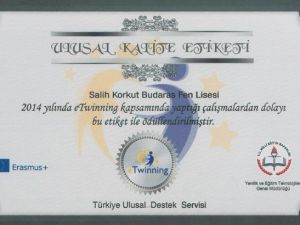 Salih Korkut Budaras Fen Lisesi “Ulusal Kalite Etiketi” Aldı