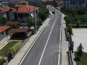 Asfaltlanan Yollara Çizgi Çekildi