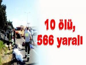 Haziran bilançosu: 10 ölü, 566 yaralı