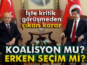 Davutoğlu: 'Bahçeli koalisyona da erken seçime de hayır dedi'