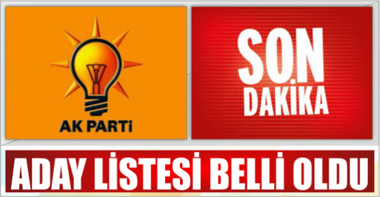 AK PARTİ'DE ADAYLAR BELLİ OLDU