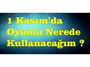 1 Kasım’da nerede oy kullanacağım?