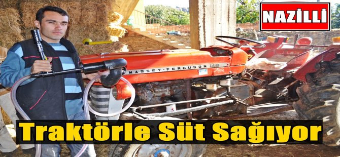 Traktörle Süt Sağıyor