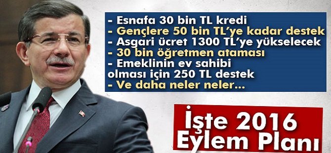 2016 yılı eylem planını açıkladı