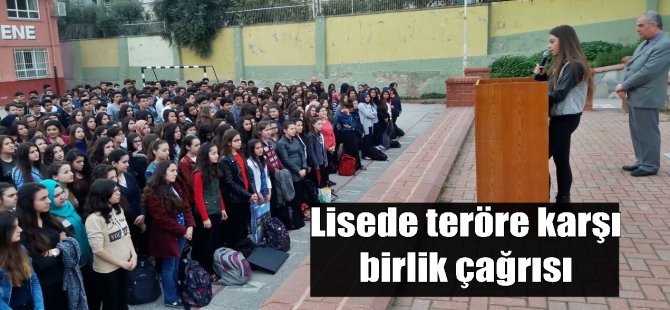 Liseliler teröre karşı omuz omuza