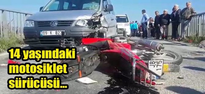 14 yaşındaki sürücü motosikleti parçaladı!