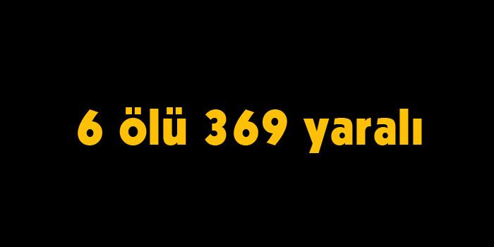 Aydın'da 1 ayda 6 ölü, 369 yaralı