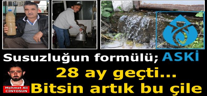 Susuzluğun formülü; ASKİ