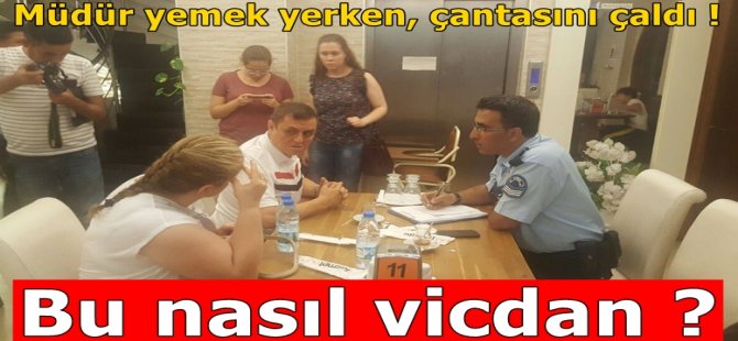 Müdürün çantasını çaldılar !