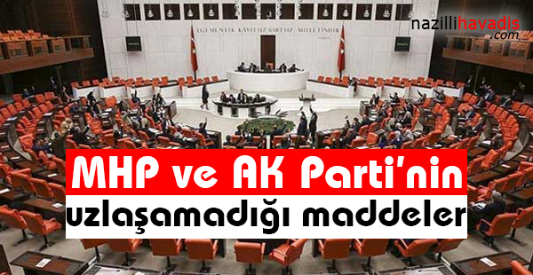 MHP ve AK Parti'nin Uzlaşamadığı Maddeler