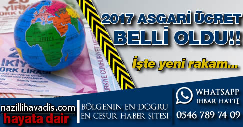 2017 asgari ücret belli oldu