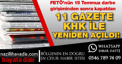 11 gazete KHK ile yeniden açıldı