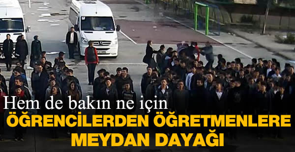 Lisede bayrak töreninde öğrenciler öğretmenlere saldırdı