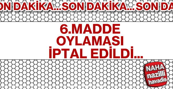 Anayasa değişiklik teklifinde 6. madde oylaması iptal edildi