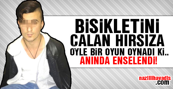 Bisiklet hırsızına şok!